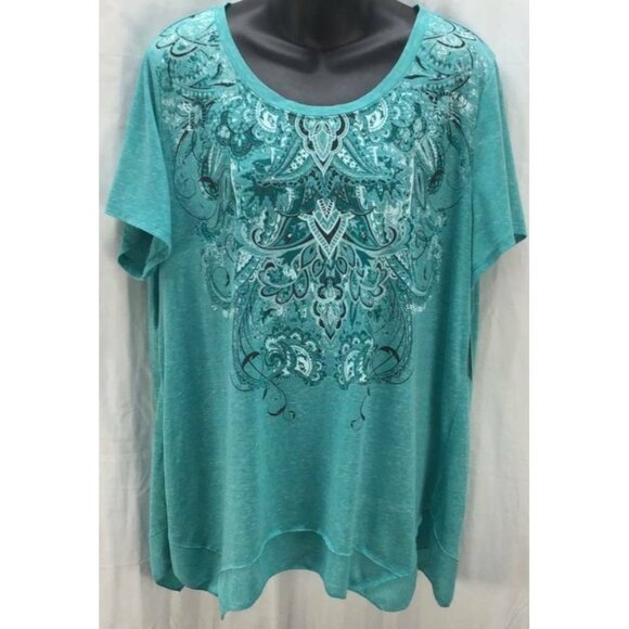 Style & Co Top Plus 2X Short Sleeve Scoop Neck New - Picture 1 of 6